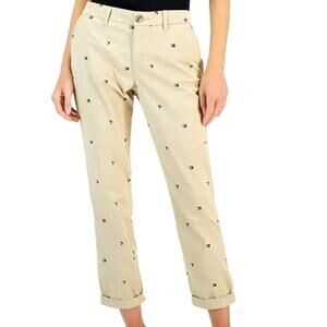 TOMMY HILFIGER NEW Women's 2 Hampton Heart Flag Chino Capri‎ Pants Coastal Beach